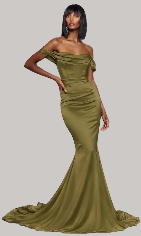 green emerald velvet dress Dylan & Davids DD1354 Off-Shoulder Sequin Corset Formal Dress Emerald Green  – The Dress Outlet main image 0