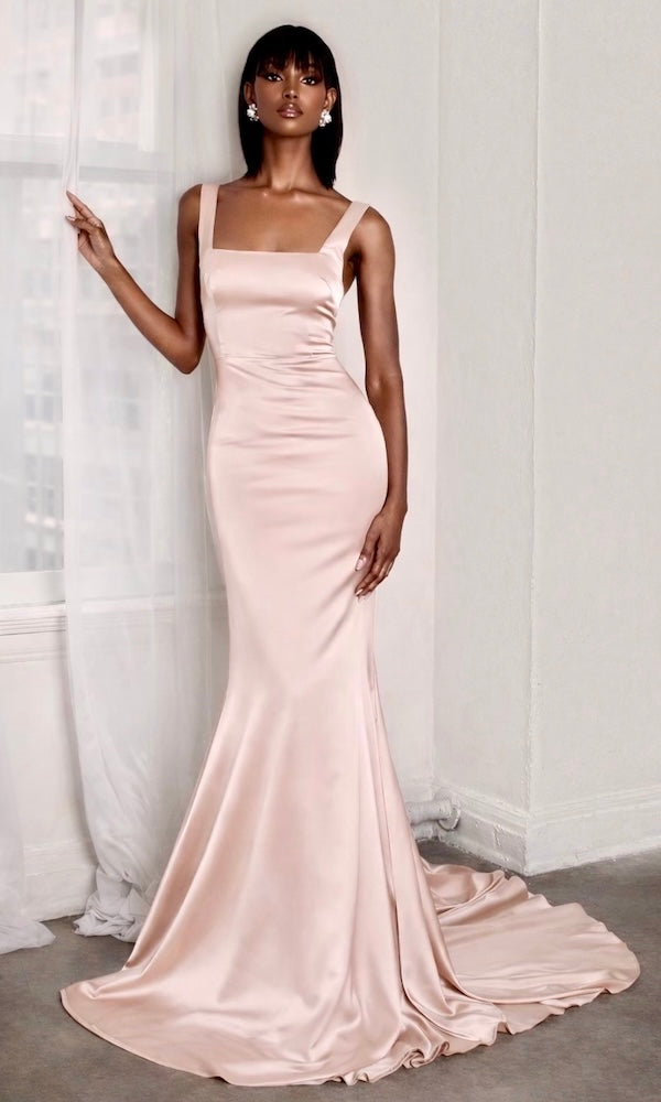 Giselle Mermaid Evening Gown- Champagne – Moda Glam Boutique