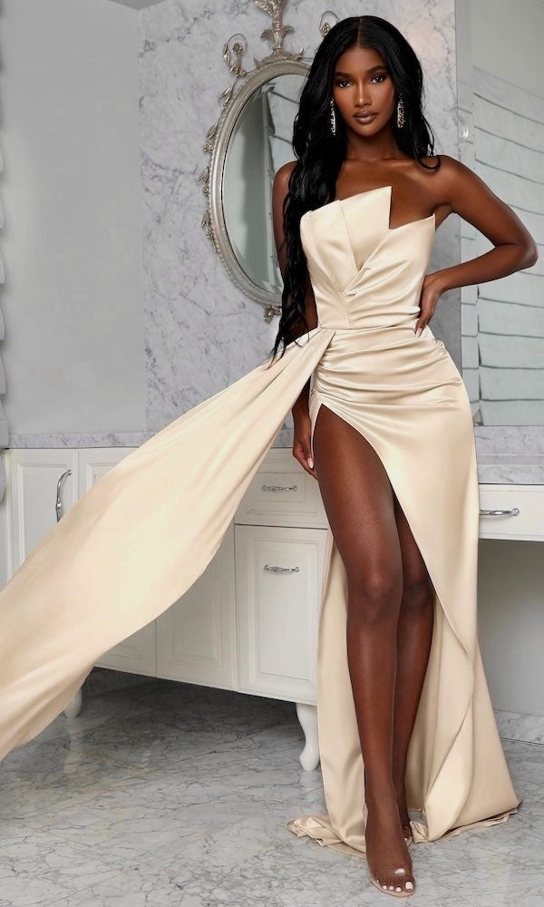 Strapless Gauze Dress by Elan - Black - Miss Monroe Boutique