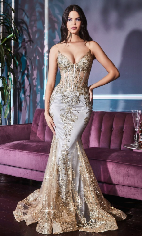 Shimmer evening gown discount