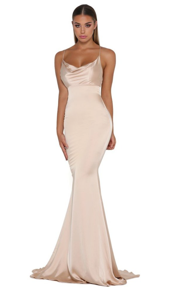 portia and scarlett champagne dress Portia and Scarlett PS26265 Dress