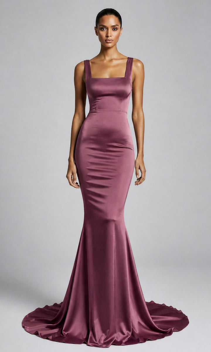 Giselle Mermaid Evening Gown- Dark Mauve