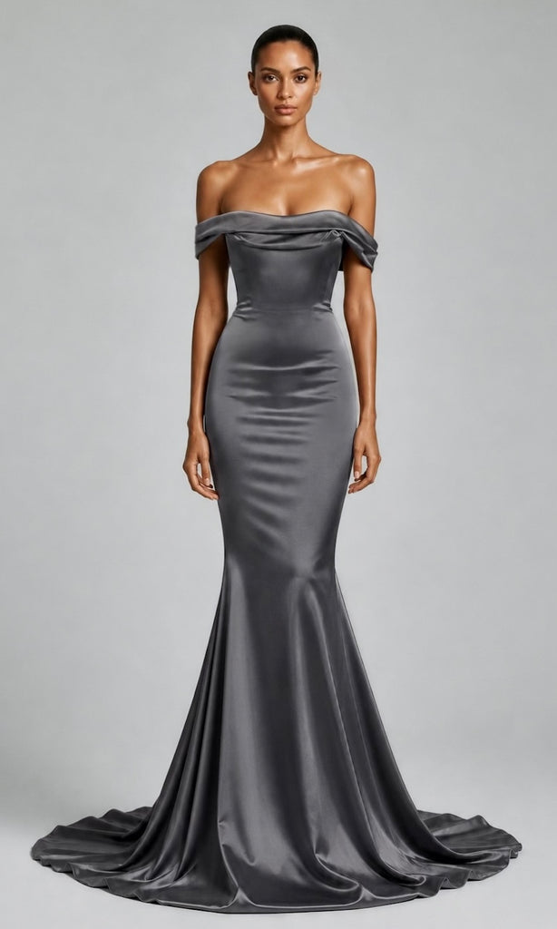 Delilah Gown- Steel Gray Delilah Gown- Steel Gray