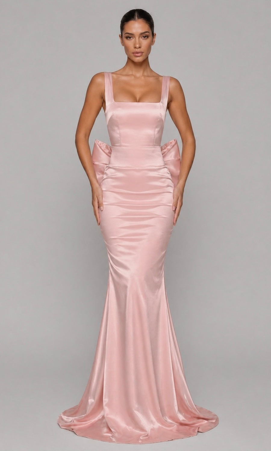 Angelina Oversized Bow Gown- Petal Pink – Moda Glam Boutique Angelina Oversized Bow Gown- Petal Pink – Moda Glam Boutique