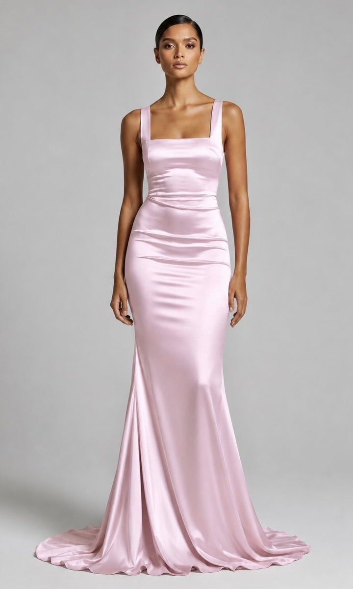 Audrey Square Neck Gown- Pink