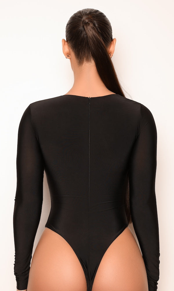 Asymmetrical Bodysuit- Burgundy