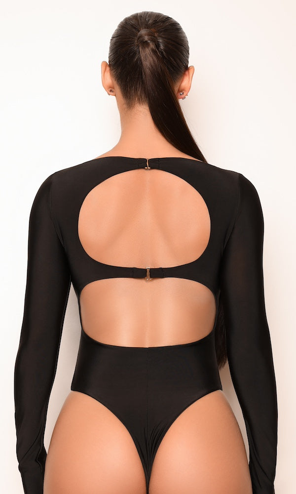 Boat Neck Bodysuit- Black