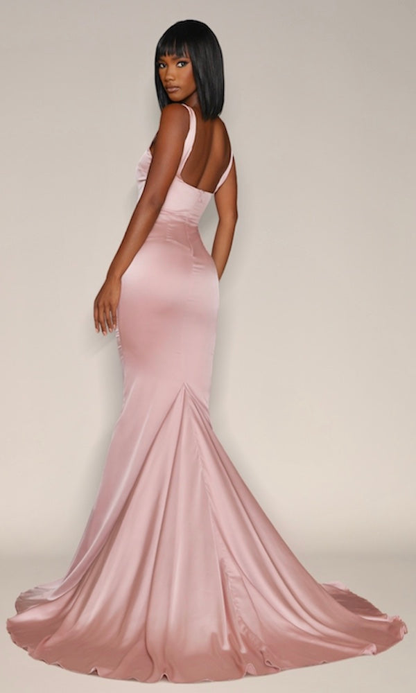 Giselle Mermaid Evening Gown- Blush