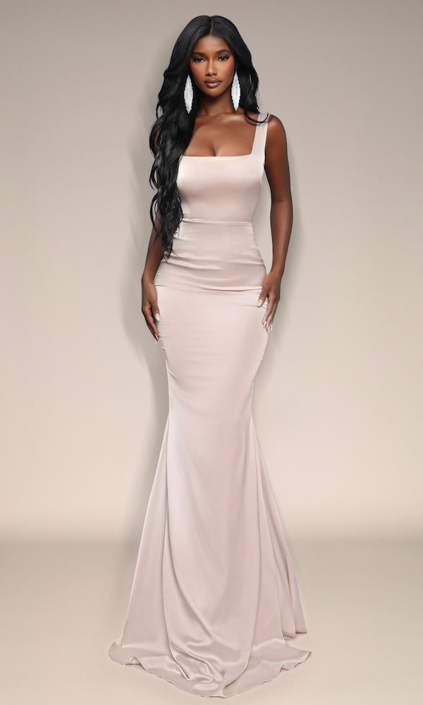 Giselle Mermaid Evening Gown- Champagne