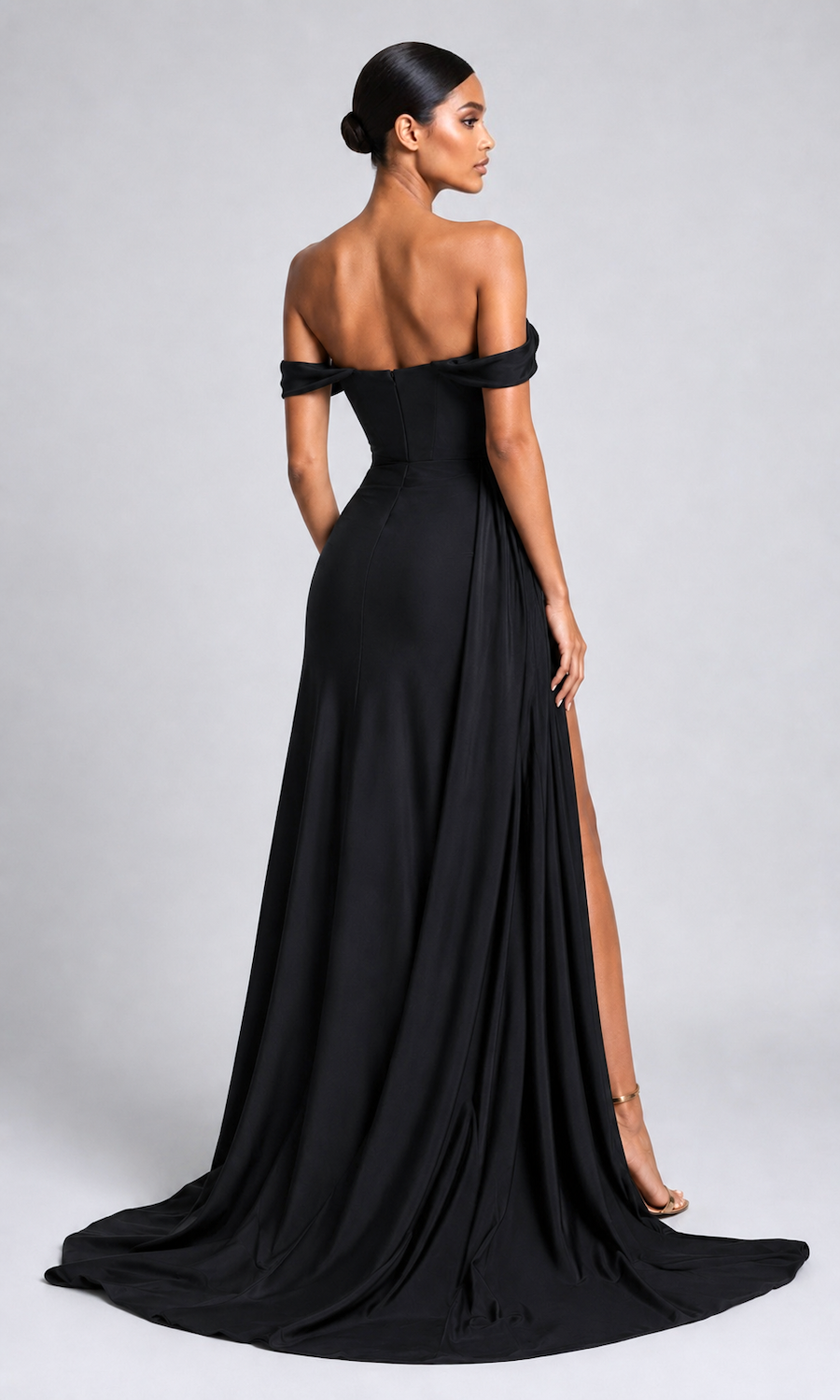 Jersey Corset Gown w/ Sash- Black – Moda Glam Boutique
