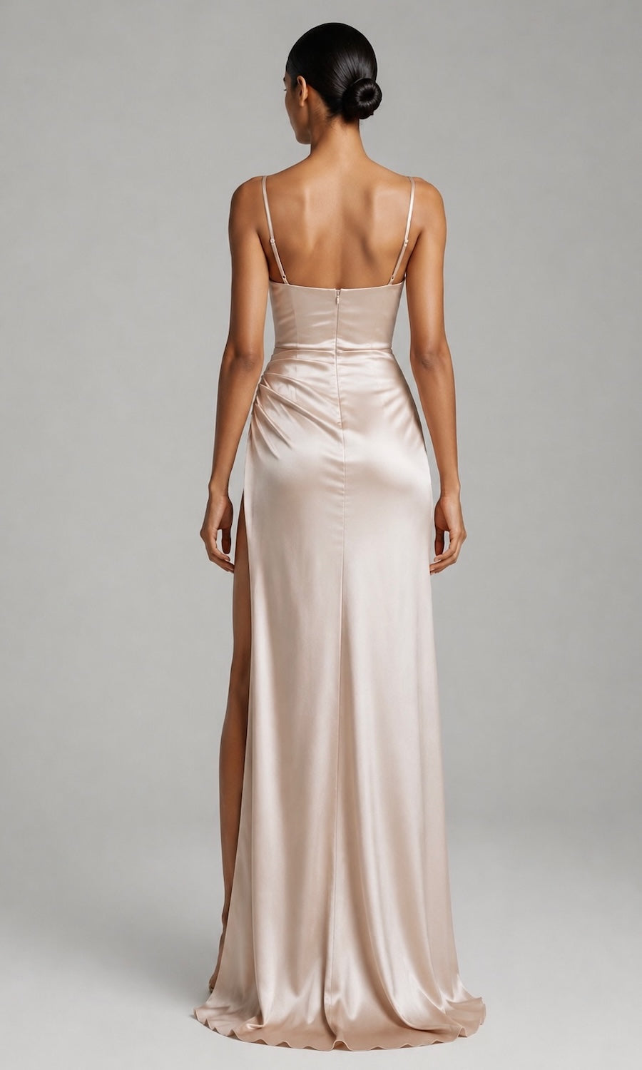 Penelope High Slit Dress- Champagne