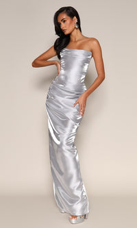 Talia Strapless Corset Gown- Green