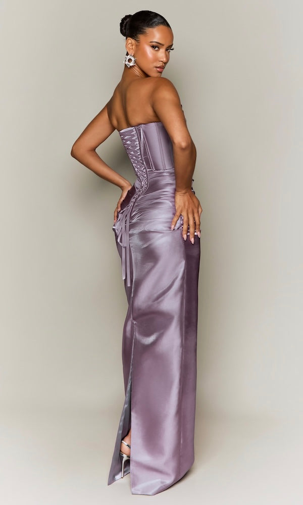 Talia Strapless Corset Gown- Amethyst Mist