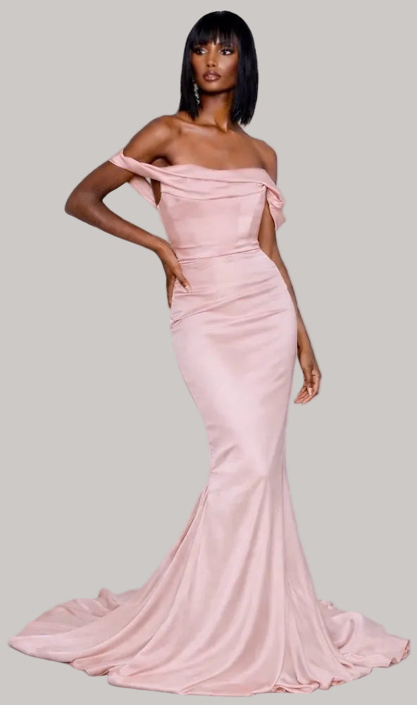 Delilah Corset Gown- Blush