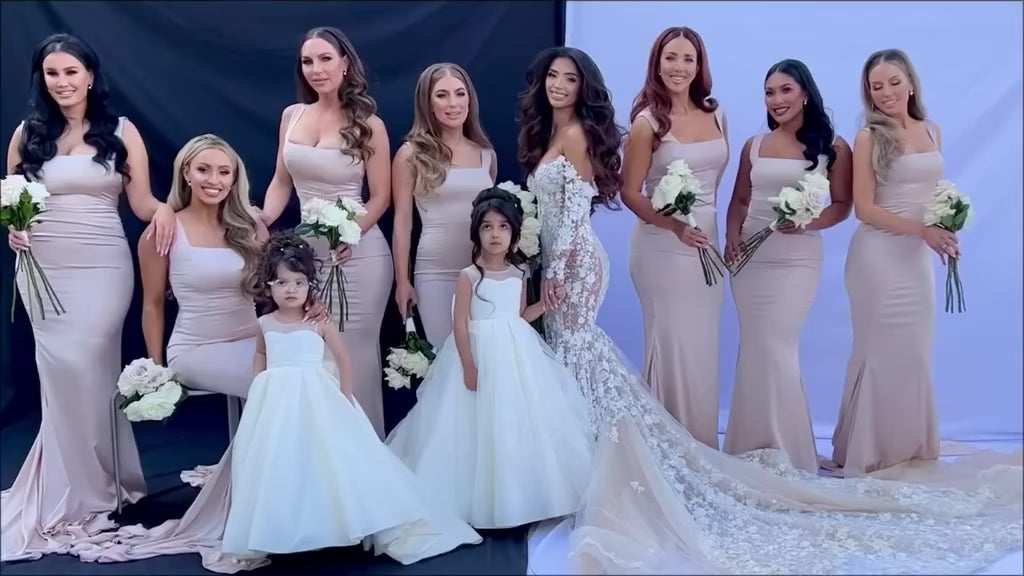 Giselle Mermaid Evening Gown- Champagne