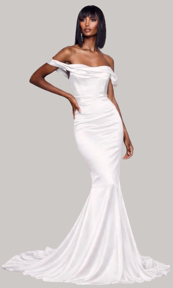 Delilah Corset Gown- White