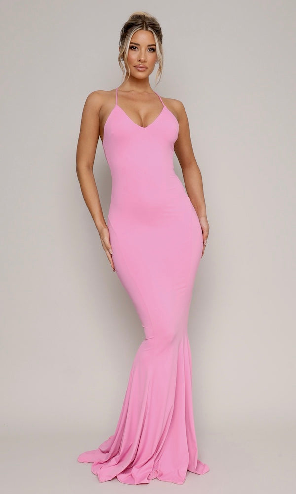 Eve Mermaid Gown- Candy Pink