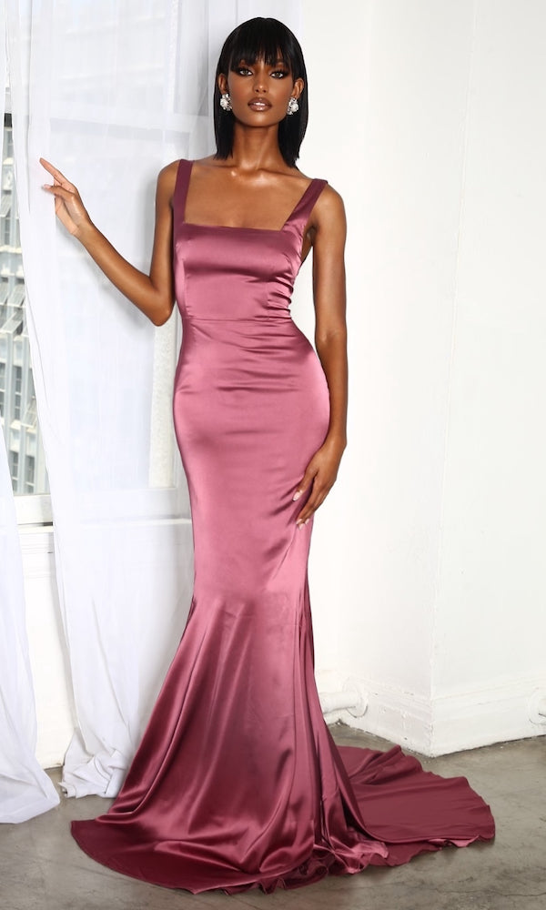 Giselle Mermaid Evening Gown- Dark Mauve