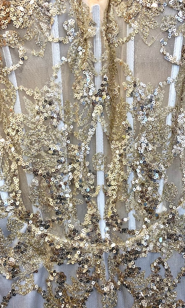 Shimmer Corset Bodice Mermaid Evening Gown- Gold Mist