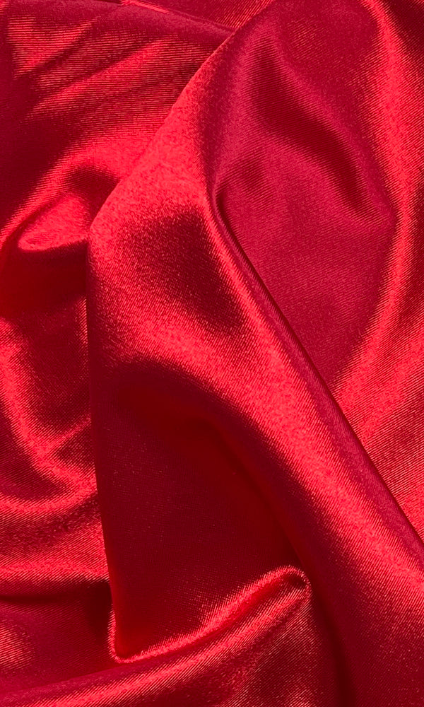 Satin Spandex Swatch- Lipstick Red