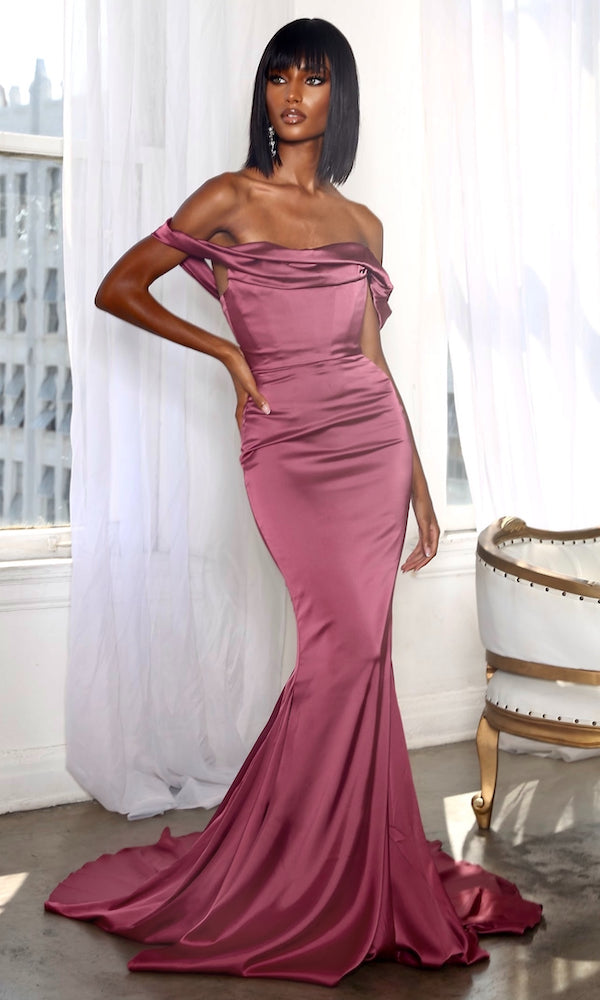 Delilah Corset Gown- Dark Mauve