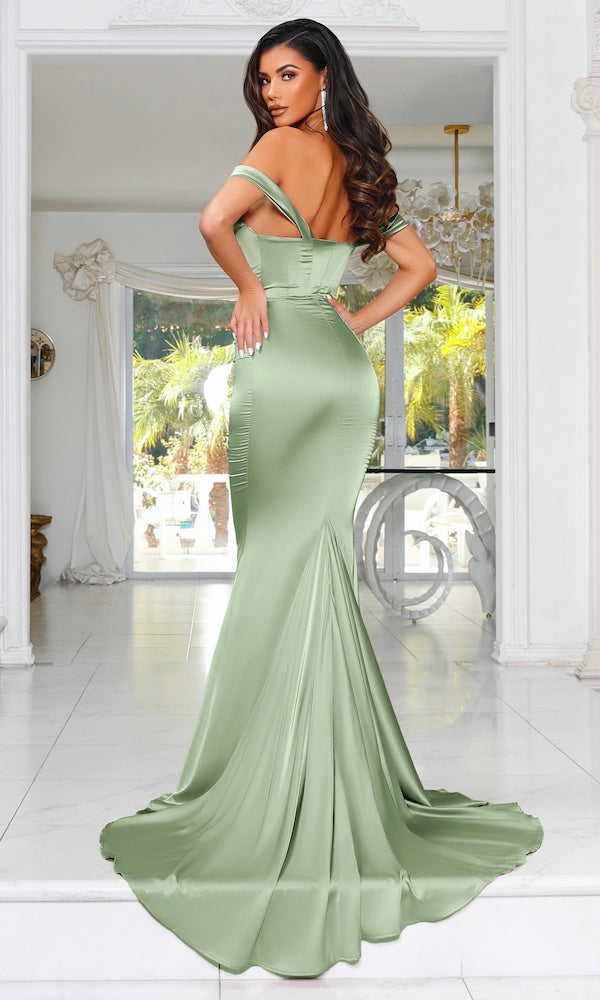 Delilah Corset Gown- Sage